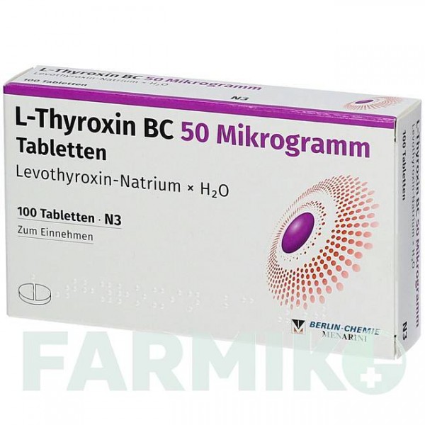 Л ТИРОКСИН (L THYROXIN) 50 мкг таблетки 50 шт - Левотироксин BERLIN-CHEMIE