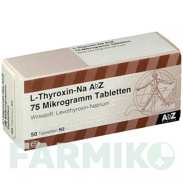Л ТИРОКСИН (L THYROXIN) 75 мкг таблетки 50 шт - Левотироксин ABZ PHARMA