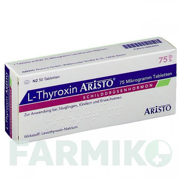 Л ТИРОКСИН (L THYROXIN) 75 мкг таблетки 50 шт - Левотироксин ARISTO PHARMA