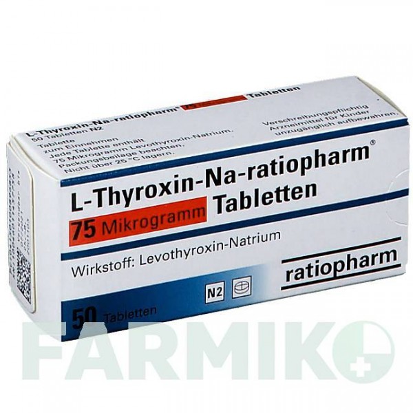 Л ТИРОКСИН (L THYROXIN) 75 мкг таблетки 50 шт - Левотироксин RATIOPHARM