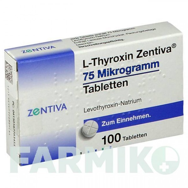 Л ТИРОКСИН (L THYROXIN) 75 мкг таблетки 100 шт - Левотироксин ZENTIVA