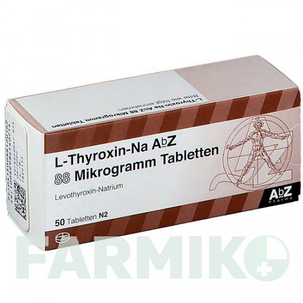 Л ТИРОКСИН (L THYROXIN) 88 мкг таблетки 50 шт - Левотироксин ABZ PHARMA