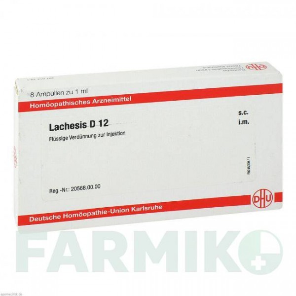 ЛАХЕЗИС (LACHESIS) D 12 ампули 8x1 мл - Гомеопатія DHU