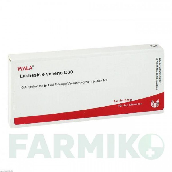 ЛАХЕЗИС (LACHESIS) D 30 ампулы 10x1 мл - Гомеопатия WALA HEILMITTEL