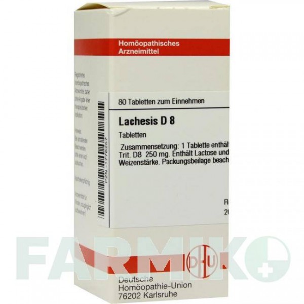 ЛАХЕЗИС (LACHESIS) D 8 таблетки 80 шт - Гомеопатія DHU