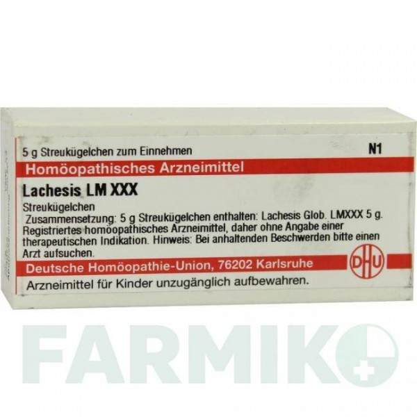 ЛАХЕЗИС (LACHESIS) LM XXX глобули 5 г - Гомеопатія DHU