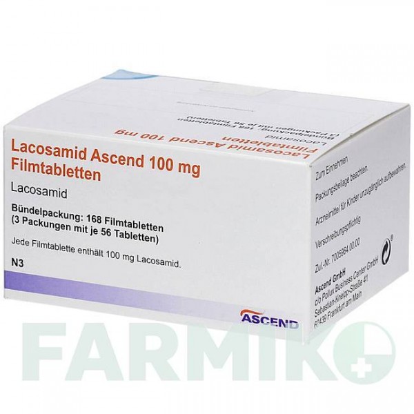 ЛАКОСАМИД (LACOSAMID) 100 мг таблетки 56 шт - Лакосамид ASCEND