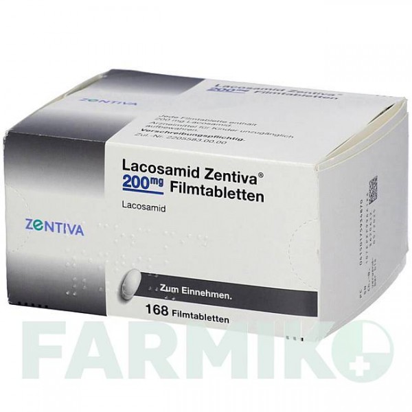 ЛАКОСАМІД (LACOSAMID) 200 мг таблетки 168 шт - Лакосамід ZENTIVA