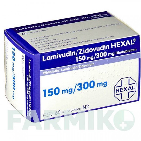 ЛАМИВУДИН (LAMIVUDIN) 150 мг/300 мг таблетки 60 шт - Зидовудин, Ламивудин HEXAL