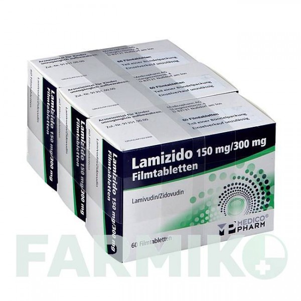 ЛАМИЗИДО (LAMIZIDO) 150 мг/300 мг таблетки 180 шт - Зидовудин, Ламивудин MEDICOPHARM