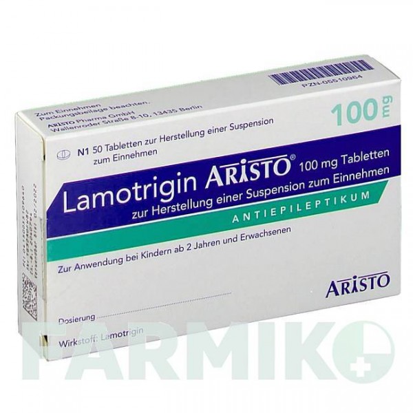 ЛАМОТРИДЖИН (LAMOTRIGIN) 100 мг таблетки 50 шт - Ламотриджин ARISTO PHARMA