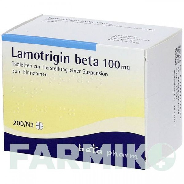 ЛАМОТРИДЖИН (LAMOTRIGIN) 100 мг таблетки 200 шт - Ламотриджин BETAPHARM