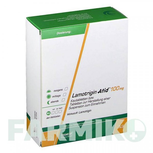 ЛАМОТРИДЖИН (LAMOTRIGIN) 100 мг таблетки 200 шт - Ламотриджин DEXCEL PHARMA