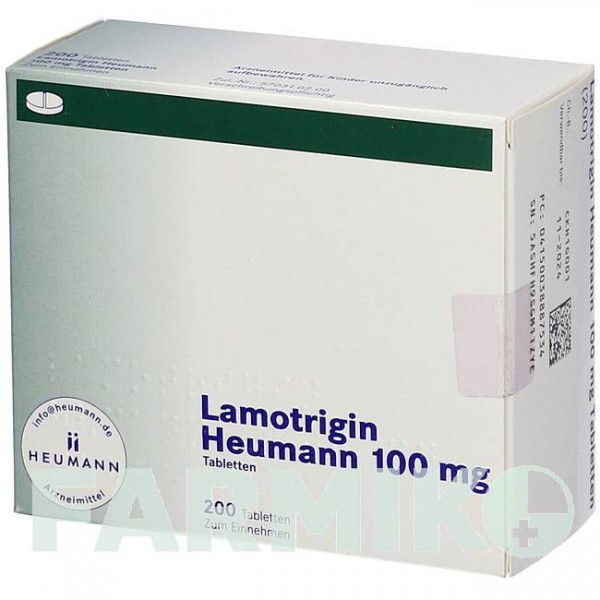 ЛАМОТРИДЖИН (LAMOTRIGIN) 100 мг таблетки 200 шт - Ламотриджин HEUMANN PHARMA
