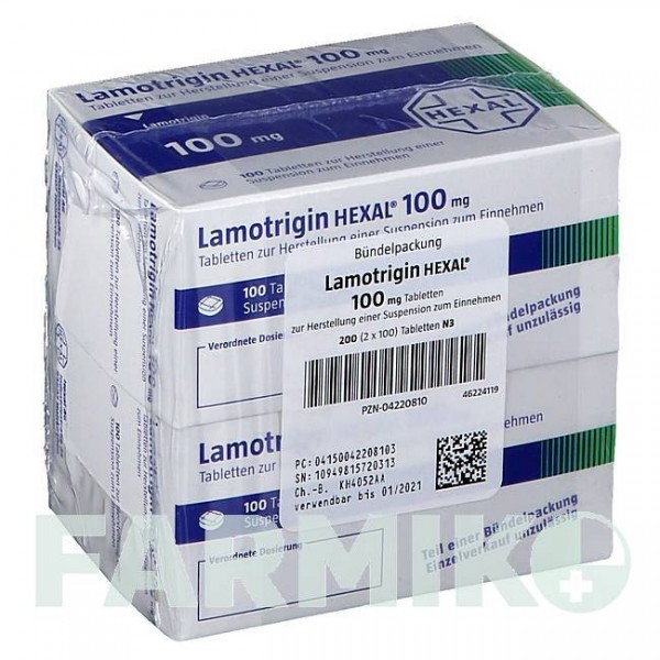 ЛАМОТРИДЖИН (LAMOTRIGIN) 100 мг таблетки 50 шт - Ламотриджин HEXAL