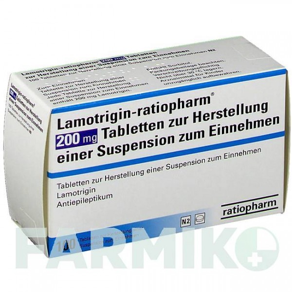 ЛАМОТРИДЖИН (LAMOTRIGIN) 200 мг таблетки 100 шт - Ламотриджин RATIOPHARM