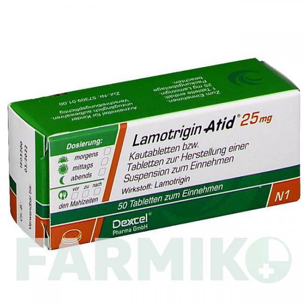 ЛАМОТРИДЖИН (LAMOTRIGIN) 25 мг таблетки 50 шт - Ламотриджин DEXCEL PHARMA