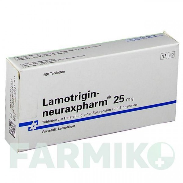 ЛАМОТРИДЖИН (LAMOTRIGIN) 25 мг таблетки 200 шт - Ламотриджин NEURAXPHARM