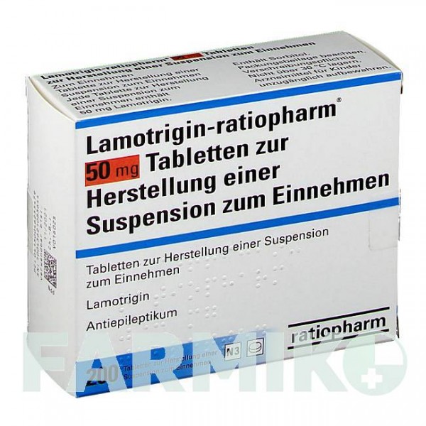 ЛАМОТРИДЖИН (LAMOTRIGIN) 50 мг таблетки 200 шт - Ламотриджин RATIOPHARM