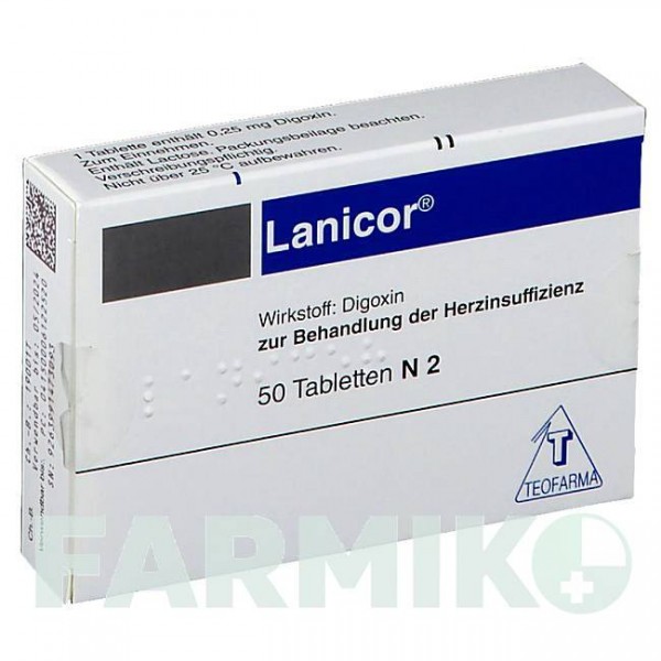 ЛАНІКОР (LANICOR) таблетки 50 шт - Дигоксин TEOFARMA