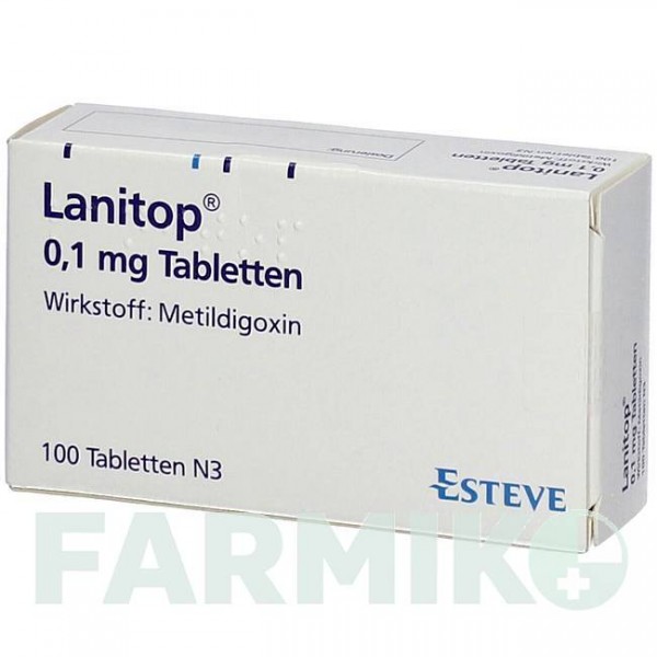 ЛАНИТОП (LANITOP) 0,1 мг таблетки 100 шт - Метилдигоксин ESTEVE PHARMACEUTICALS