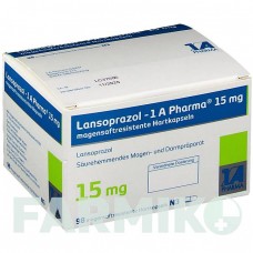 ЛАНСОПРАЗОЛ (LANSOPRAZOL) 15 мг капсули 98 шт - Лансопразол 1 A PHARMA