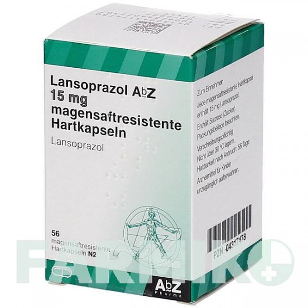 ЛАНСОПРАЗОЛ (LANSOPRAZOL) 15 мг капсулы 56 шт - Лансопразол ABZ PHARMA