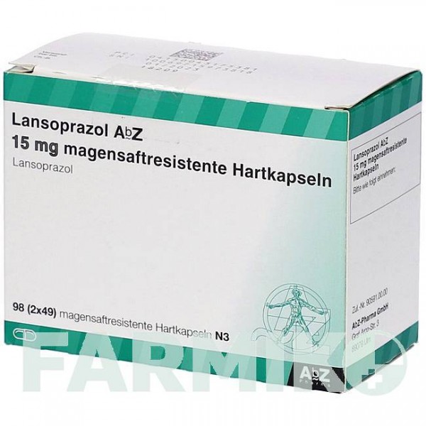 ЛАНСОПРАЗОЛ (LANSOPRAZOL) 15 мг капсулы 98 шт - Лансопразол ABZ PHARMA