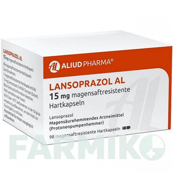 ЛАНСОПРАЗОЛ (LANSOPRAZOL) 15 мг капсули 98 шт - Лансопразол ALIUD PHARMA