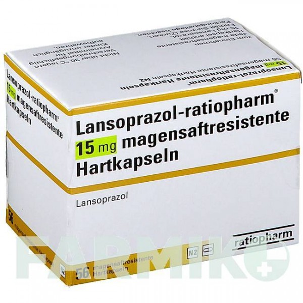 ЛАНСОПРАЗОЛ (LANSOPRAZOL) 15 мг капсулы 56 шт - Лансопразол RATIOPHARM