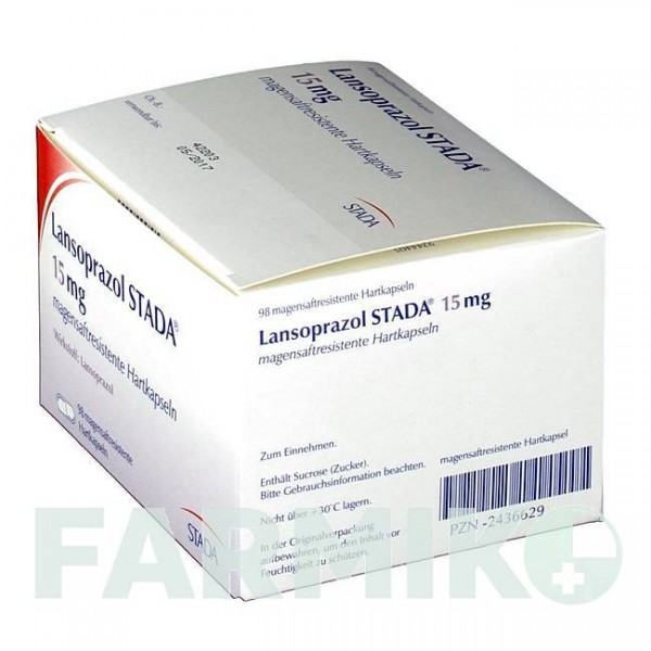 ЛАНСОПРАЗОЛ (LANSOPRAZOL) 15 мг капсулы 98 шт - Лансопразол STADAPHARM