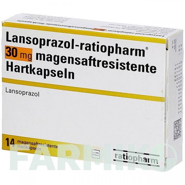 ЛАНСОПРАЗОЛ (LANSOPRAZOL) 30 мг капсулы 14 шт - Лансопразол RATIOPHARM