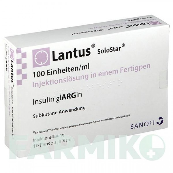 ЛАНТУС (LANTUS) 100 ЕД/мл раствор 10x3 мл - Инсулин гларгин 1 0 1 CAREFARM