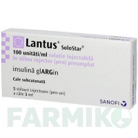 ЛАНТУС (LANTUS) 100 ОД/мл розчин 5x3 мл - Інсулін гларгін ACA MULLER-ADAG PHARMA