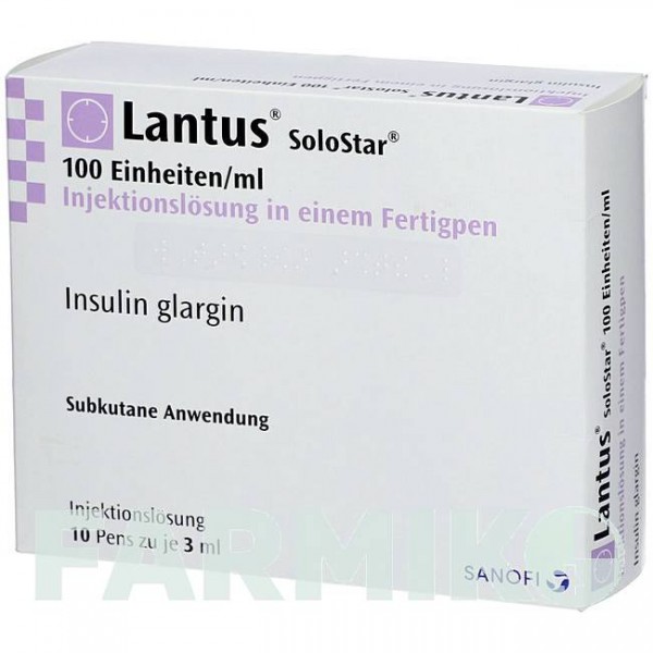 ЛАНТУС (LANTUS) 100 ОД/мл розчин 10x3 мл - Інсулін гларгін ACA MULLER-ADAG PHARMA