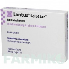 ЛАНТУС (LANTUS) 100 ОД/мл розчин 5x3 мл - Інсулін гларгін AXICORP PHARMA