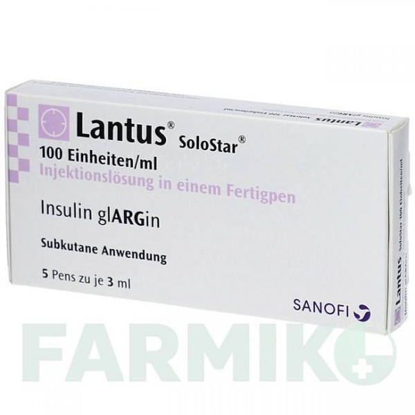 ЛАНТУС (LANTUS) 100 ЕД/мл раствор 5x3 мл - Инсулин гларгин DOCPHARM