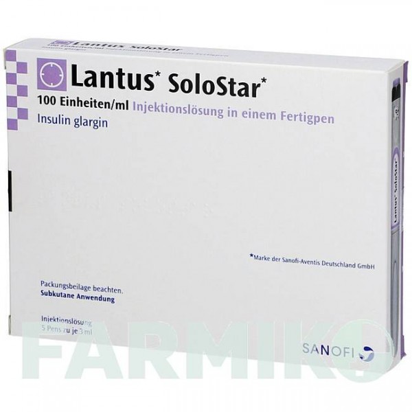ЛАНТУС (LANTUS) 100 ЕД/мл раствор 5x3 мл - Инсулин гларгин EMRA-MED