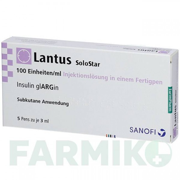 ЛАНТУС (LANTUS) 100 ОД/мл розчин 5x3 мл - Інсулін гларгін EURIMPHARM