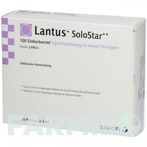 ЛАНТУС (LANTUS) 100 ЕД/мл раствор 10x3 мл - Инсулин гларгин KOHLPHARMA