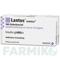 ЛАНТУС (LANTUS) 100 ЕД/мл раствор 5x3 мл - Инсулин гларгин SANOFI