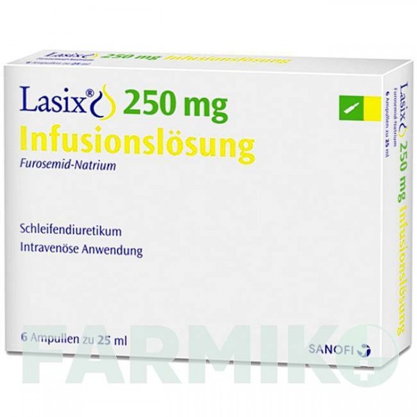 ЛАЗИКС (LASIX) 250 мг раствор 6x25 мл - Фуросемид SANOFI