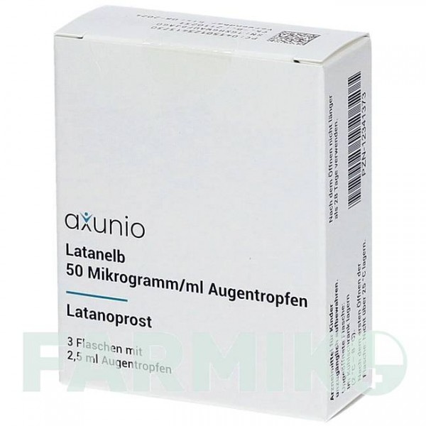 ЛАТАНЕЛБ (LATANELB) 50 мкг/мл краплі 3x2,5 мл - Латанопрост AXUNIO PHARMA