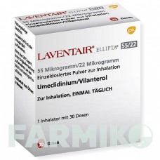 ЛАВЕНТЕР ЕЛЛІПТА (LAVENTAIR ELLIPTA) 55 мкг/22 мкг 30 доз порошок 1 шт - Вілантерол, Умеклідинію бромід BERLIN-CHEMIE