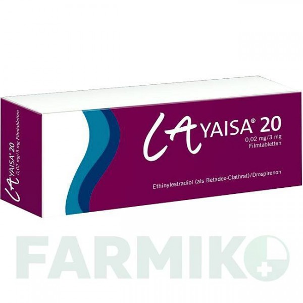 ЛАЙАЗА (LAYAISA) 0,02 мг/3 мг таблетки 6x21 шт - Дроспиренон, Этинилэстрадиол RATIOPHARM