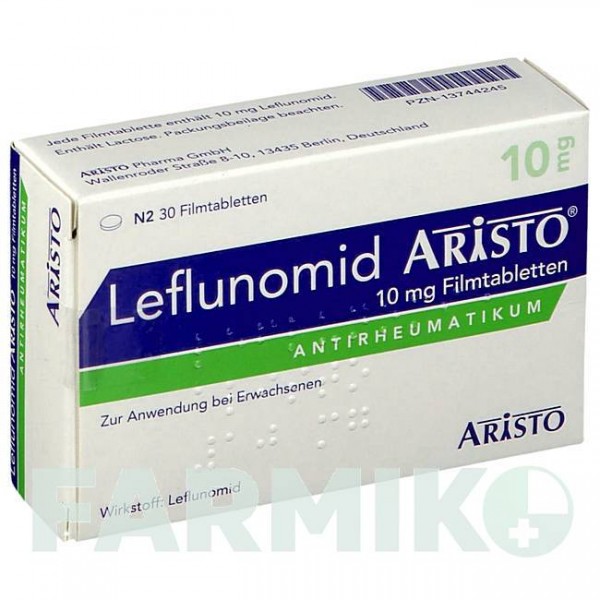 ЛЕФЛУНОМИД (LEFLUNOMID) 10 мг таблетки 30 шт - Лефлуномид ARISTO PHARMA