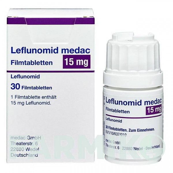 ЛЕФЛУНОМИД (LEFLUNOMID) 15 мг таблетки 30 шт - Лефлуномид MEDAC