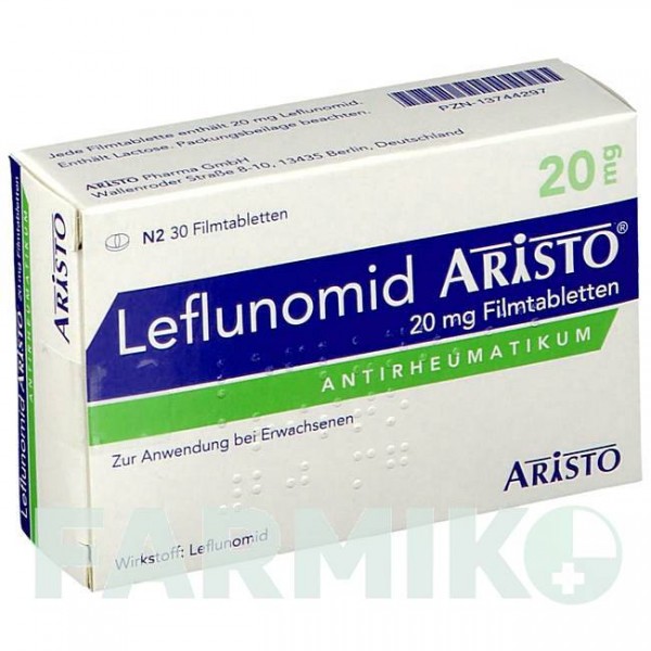 ЛЕФЛУНОМІД (LEFLUNOMID) 20 мг таблетки 30 шт - Лефлуномід ARISTO PHARMA