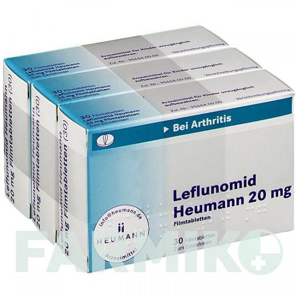 ЛЕФЛУНОМИД (LEFLUNOMID) 20 мг таблетки 90 шт - Лефлуномид HEUMANN PHARMA