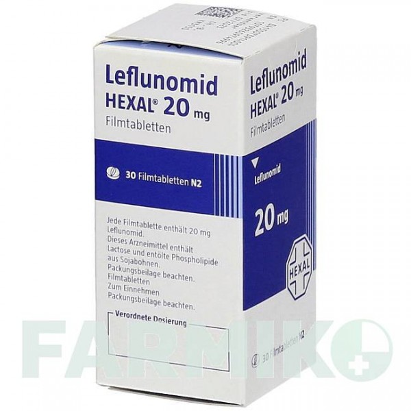 ЛЕФЛУНОМИД (LEFLUNOMID) 20 мг таблетки 30 шт - Лефлуномид HEXAL